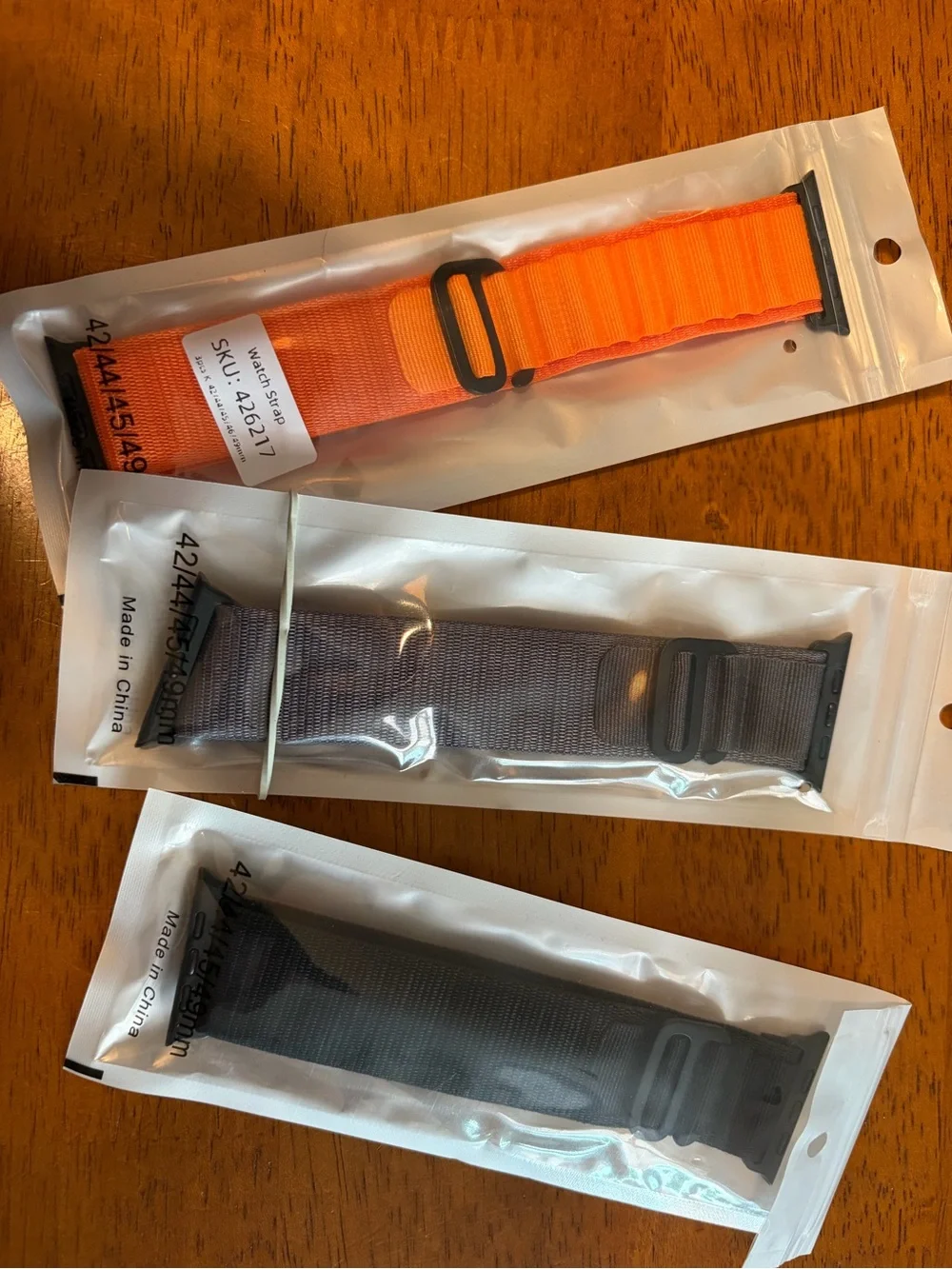 Replacement Nylon Watch Bands - Orange, Gray, Black 42, 44, 45, 49